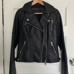 Zara Vegan Leather Moto Jacket size m